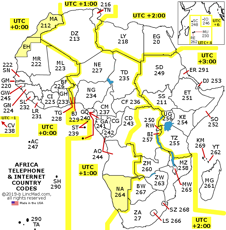 LincMad’s Africa Country Code Map